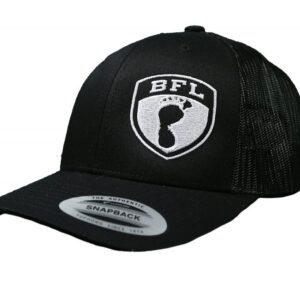 White Shield Black Trucker Hat