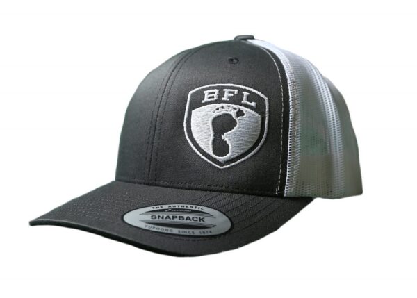White Shield Grey Trucker Hat